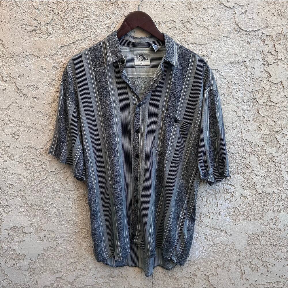 Vintage Ringo Sport Striped Button Up 90s Indie Shirt Mens Small